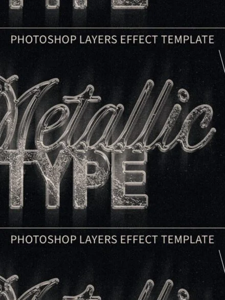 Distressed Metallic Type Effect Graphics - Image 4