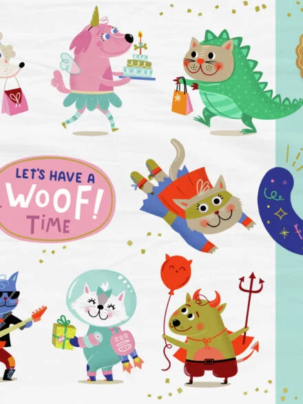 Pawsome Party Cute Pets Collection Graphics - Image 6