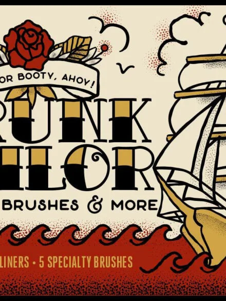 Drunk Sailor | Vector Stippling Brushes & More Graphics - Image 1