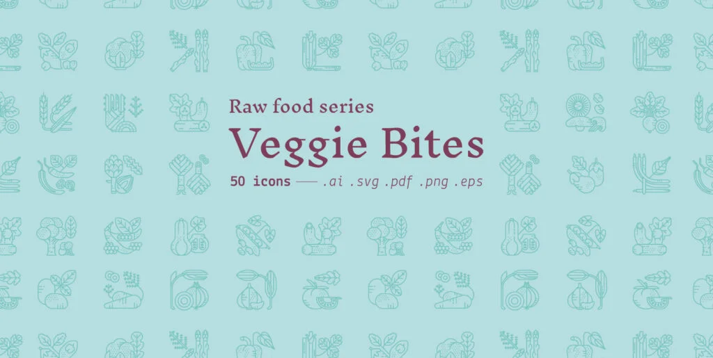 Veggie Bites  / Food Icons Graphics - Image 2