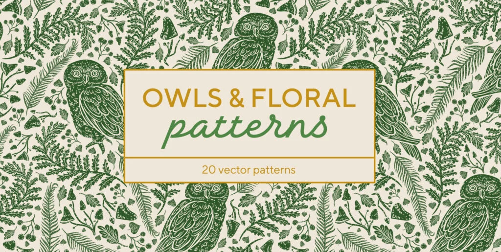 Owls & Floral Patterns Graphics - Image 2