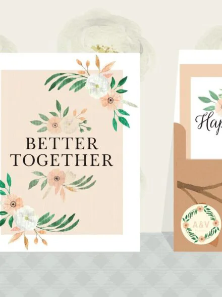 Peach Wedding Flowers Watercolor Package Graphics - Image 5