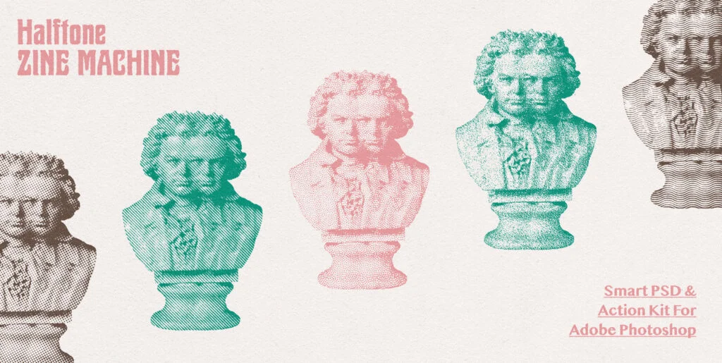 Halftone Zine Machine Graphics - Image 1