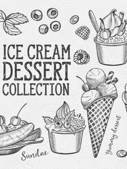 Ice Cream Dessert Illustrations Graphics - Image 3