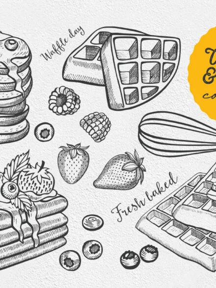 Crepes Dessert Food Illustrations Graphics - Image 8