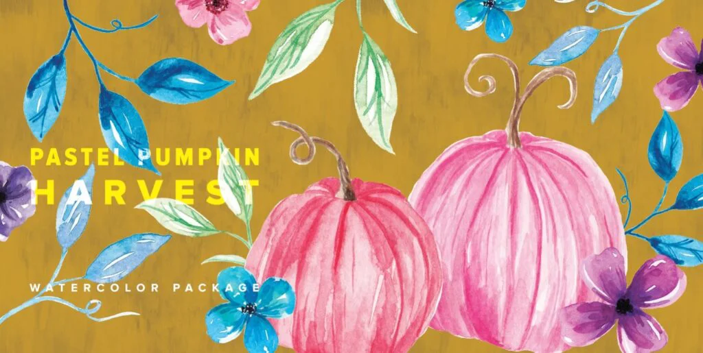 Pastel Pumpkin Harvest Watercolor Package Graphics - Image 2