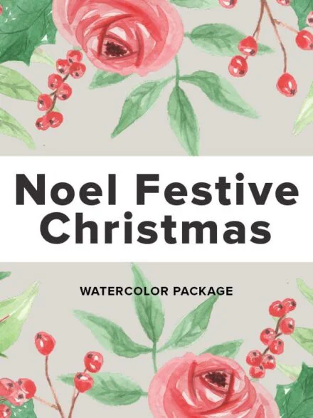 Noel Festive Christmas Watercolor Package Graphics - Image 2