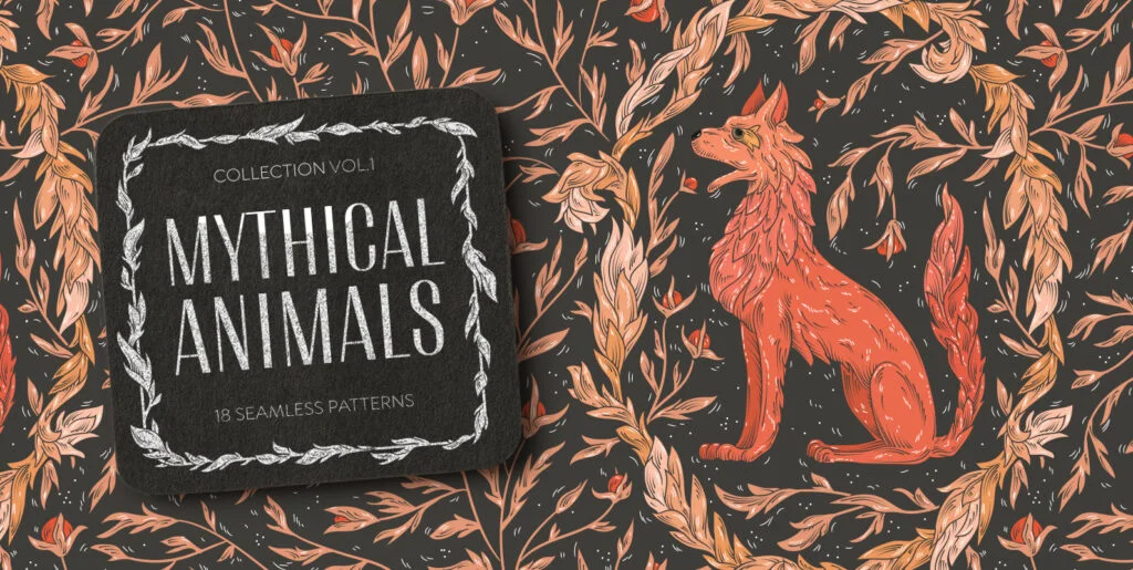 Mythical Animals Patterns Graphics - Image 2