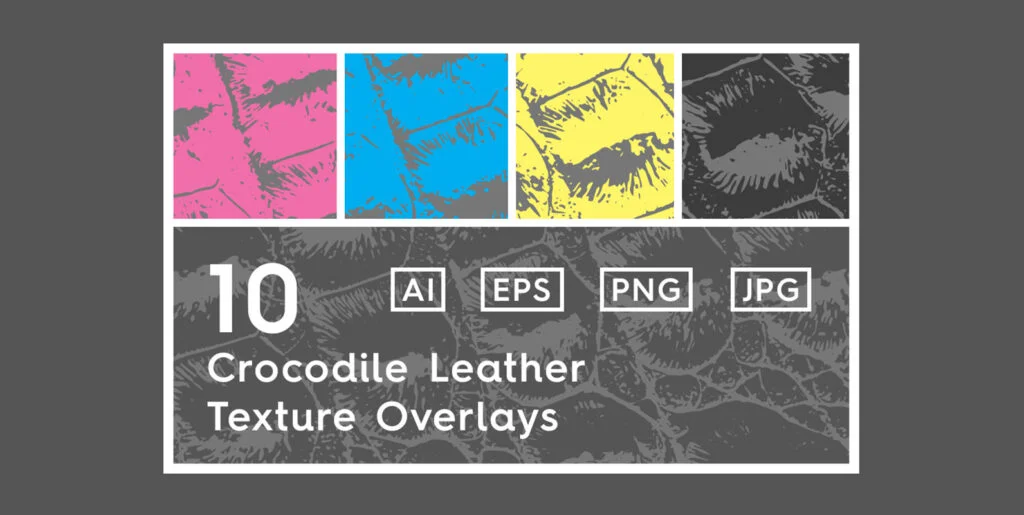 10 Crocodile Leather Texture Overlay Graphics - Image 1