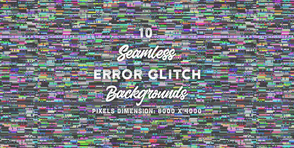 10 Seamless Error Glitch Backgrounds Graphics - Image 2