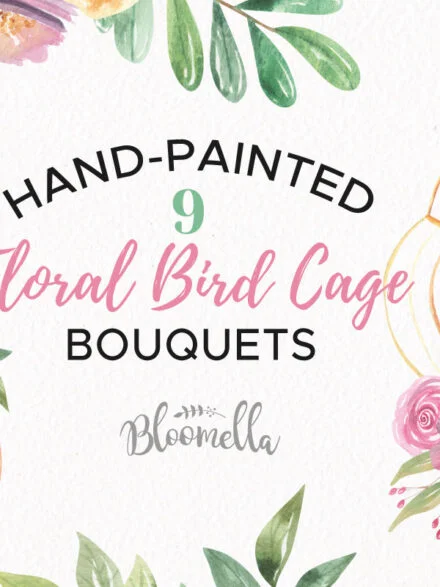 Floral Bird Cage Watercolor Package Graphics - Image 2