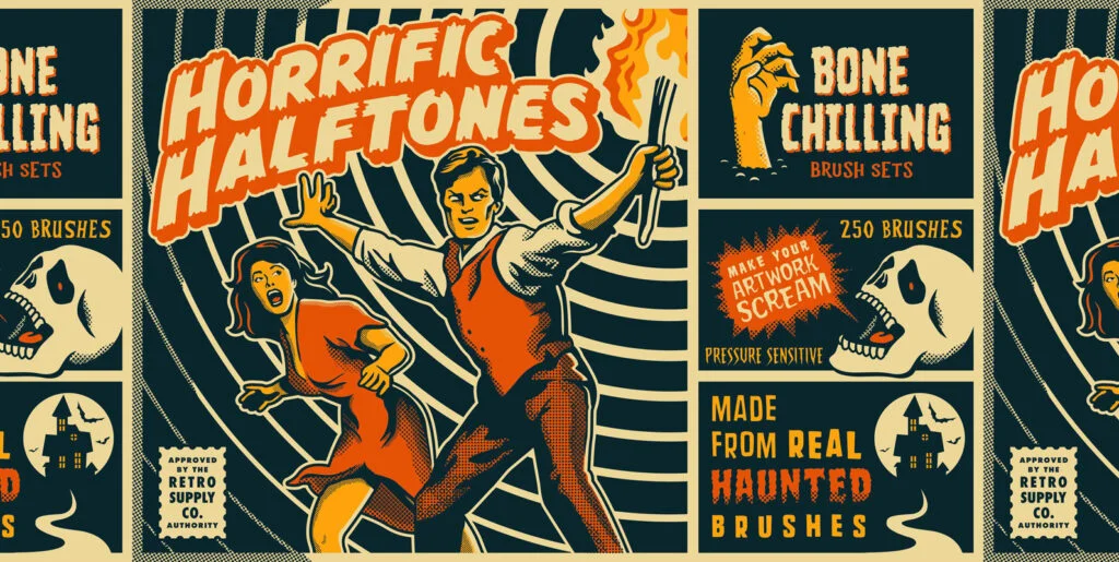 Horrific Halftones Photoshop Brushes Graphics - Image 2