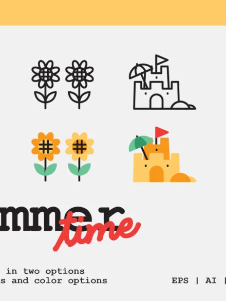 Summer Time Icons Graphics - Image 1