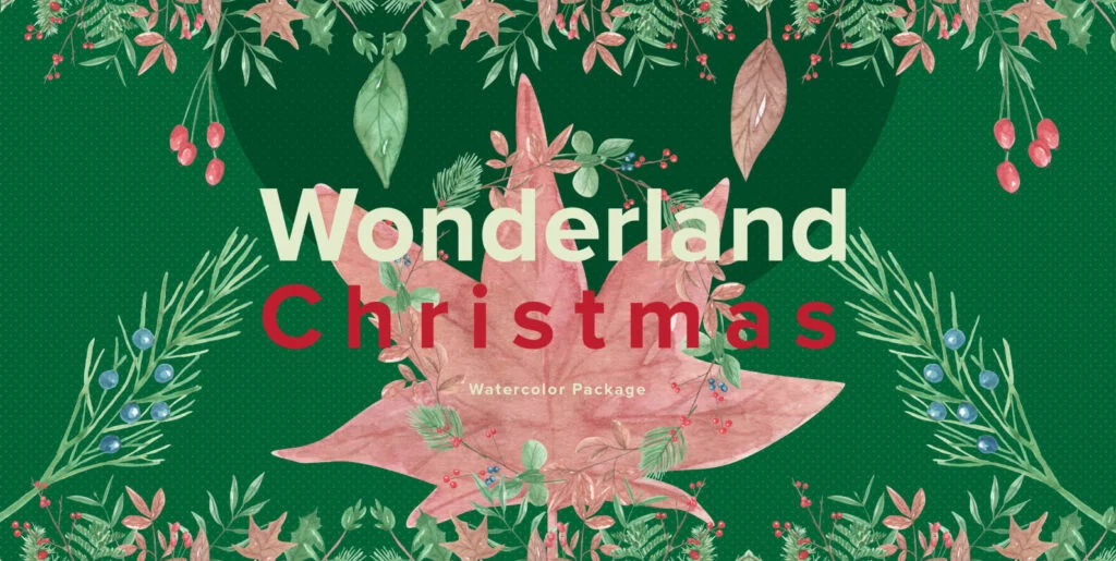 Wonderland Christmas Watercolor Package Graphics - Image 1