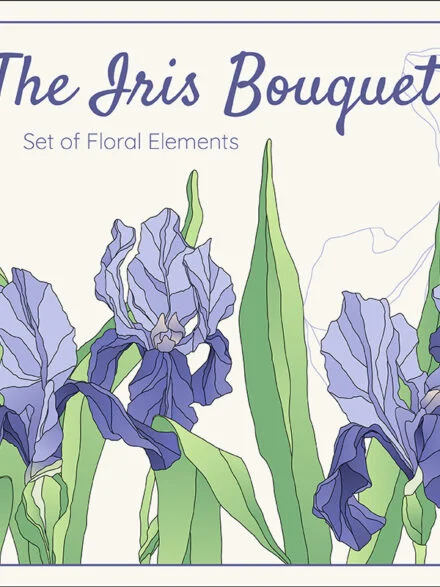 The Iris Bouquet Set of Floral Elements Graphics - Image 9