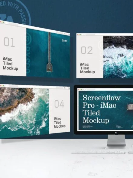 ScreenFlow Pro iMac Tiled Mockup Graphics - Image 1