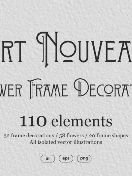 Art Nouveau Flower Frame Graphics - Image 5