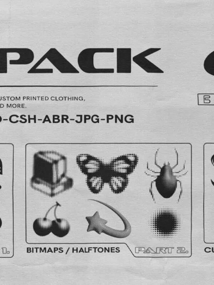 Y2K 327 Characters Halftones Shapes Graphics - Image 4