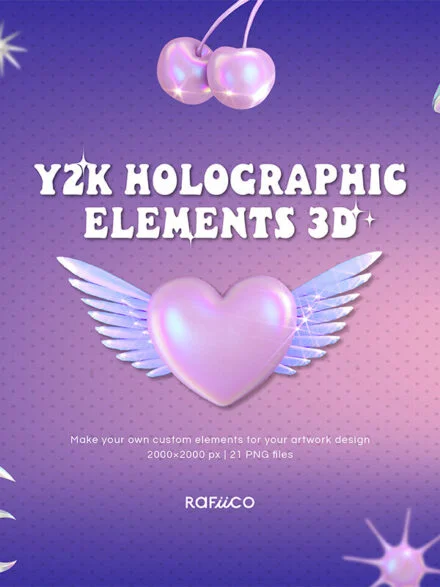 Y2K Holographic Elements 3D Graphics - Image 9