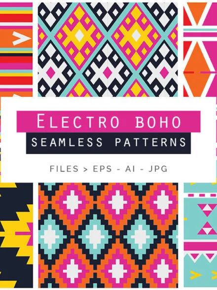 Electro Boho Seamless Patterns Graphics - Image 1