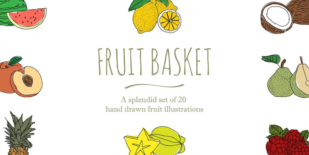 20 Hand Drawn Fruit Illustrations Graphics - Image 2