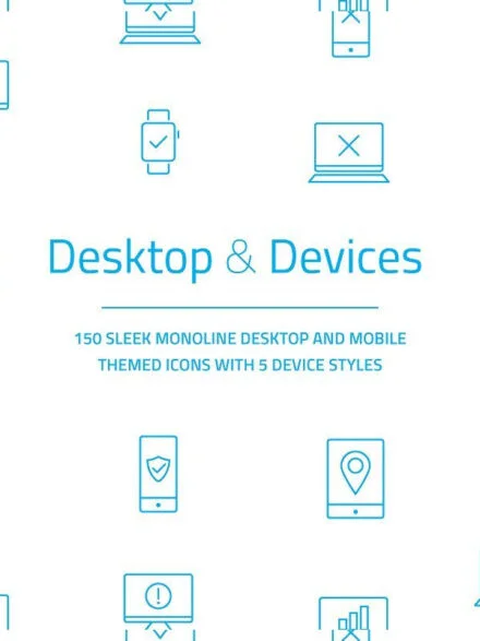 Desktop & Devices Vector Icon Set Graphics - Image 1