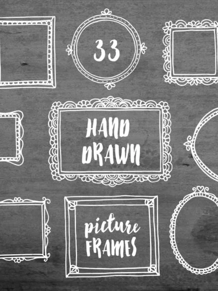 33 Hand Drawn Picture Frames Graphics - Image 1