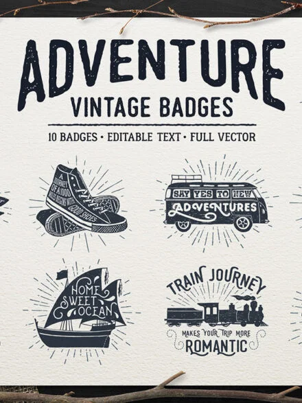 Adventure Vintage Badges 1 Graphics - Image 2