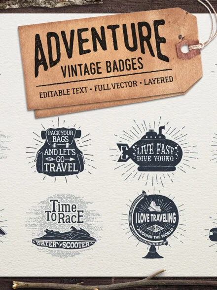 Adventure Vintage Badges 2 Graphics - Image 11