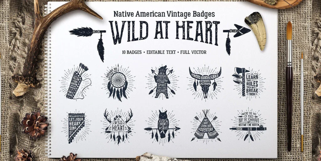 Wild At Heart Vintage Badges – v1 Graphics - Image 1