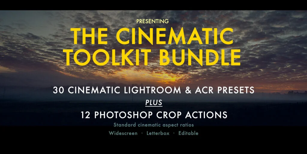 Cinematic Aspect Ratio PS Action & Lightroom Presets Graphics - Image 1
