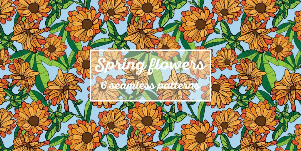 Spring Flowers Patterns Graphics - Image 1