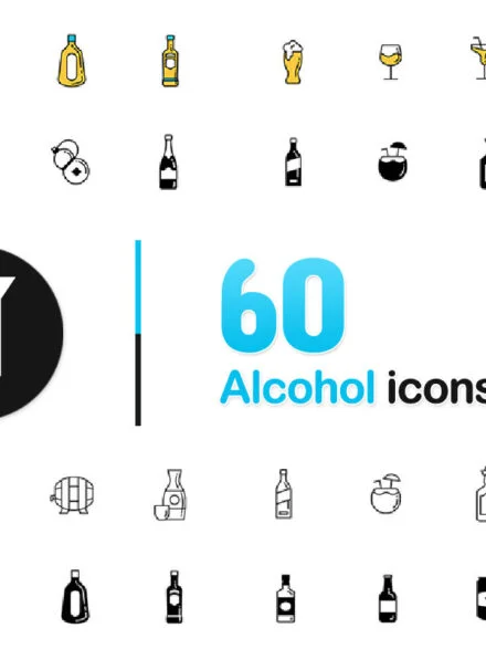 60 Alcohol icons Graphics - Image 1