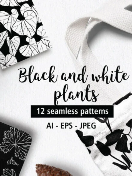 Black and White Plants Graphics - Image 7