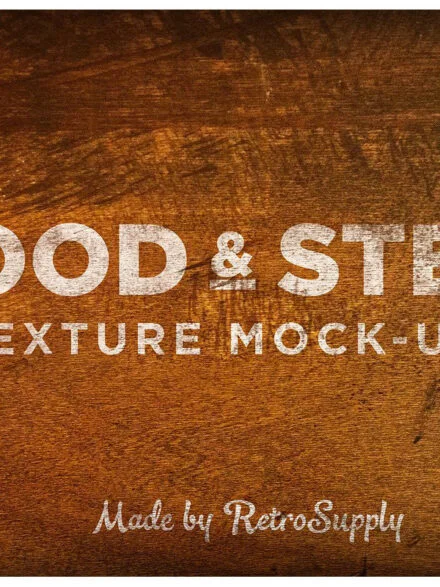12 Wood & Steel Textured Mock-ups Graphics - Image 3