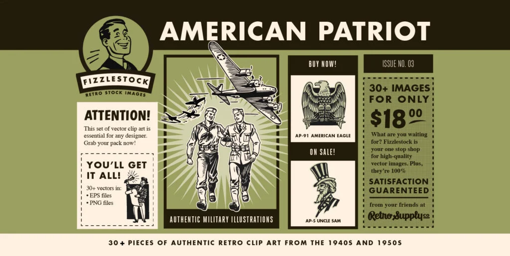 American Patriot | Clip Art Pack Graphics - Image 1