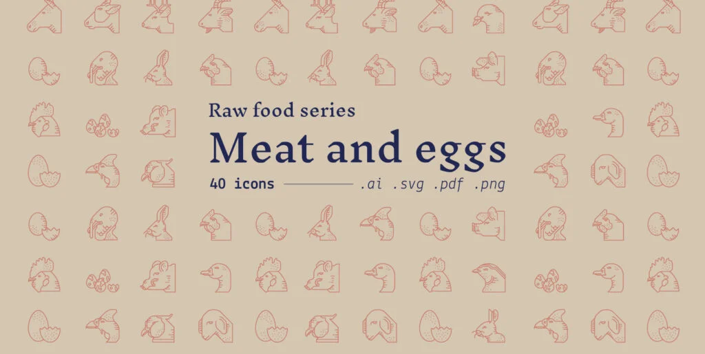Meat and Eggs / Food Icons Graphics - Image 1