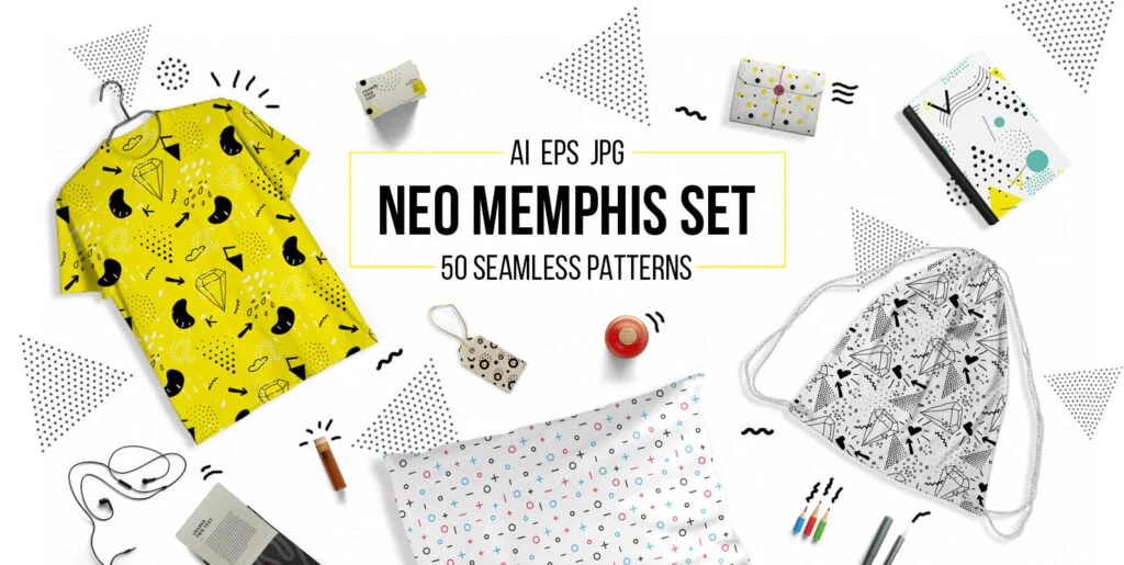 50 Memphis Seamless Patterns Graphics - Image 1