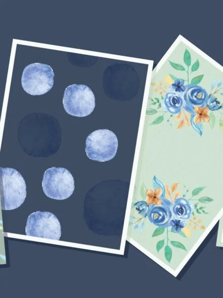 Blue Hue Flower Watercolor Package Graphics - Image 3