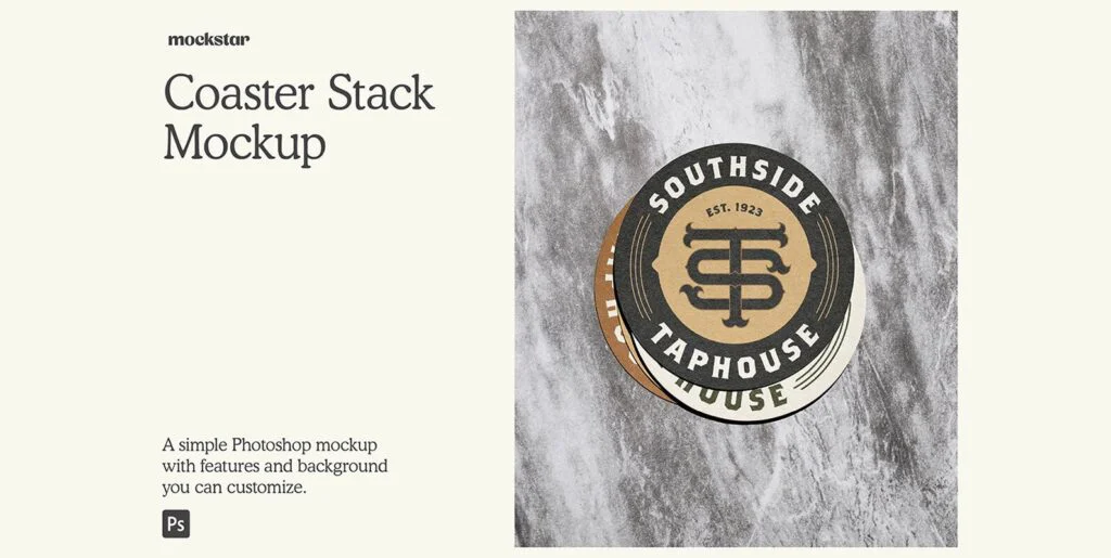 Coaster Stack Mockup Graphics - Image 1
