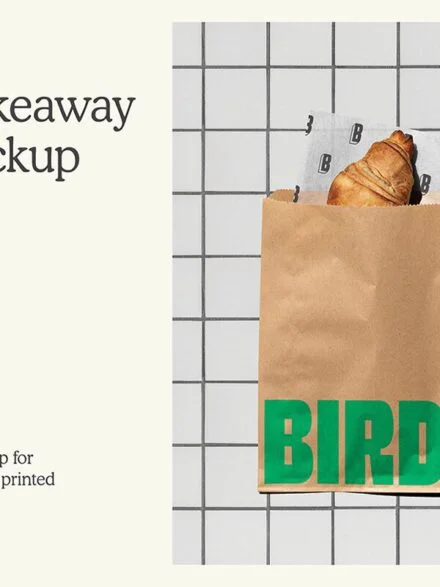 Kraft Takeaway Bag mockup Graphics - Image 3