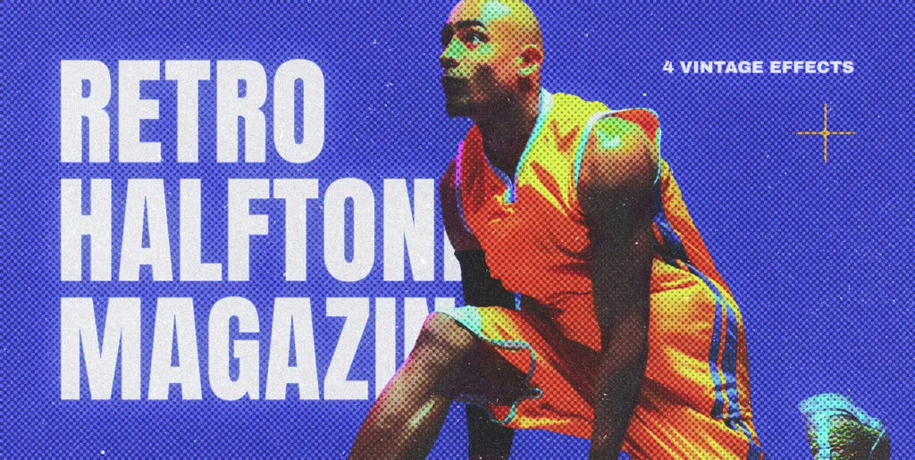 Retro Magazine Halftone Photo Effect Graphics - Image 1