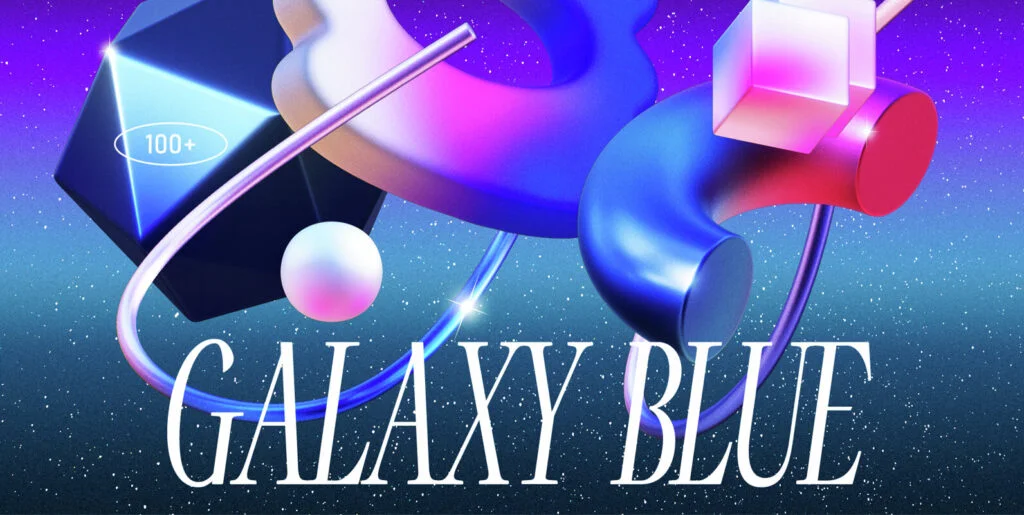 3D GALAXY BLUE Objects Graphics - Image 2
