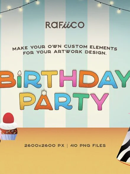 Birthday Party Elements Graphics - Image 2