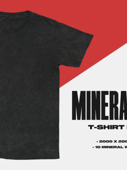 Mineral Wash T-Shirt Mockup Graphics - Image 1