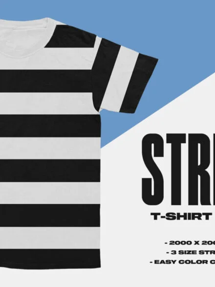 Striped T-Shirt Mockup Graphics - Image 4