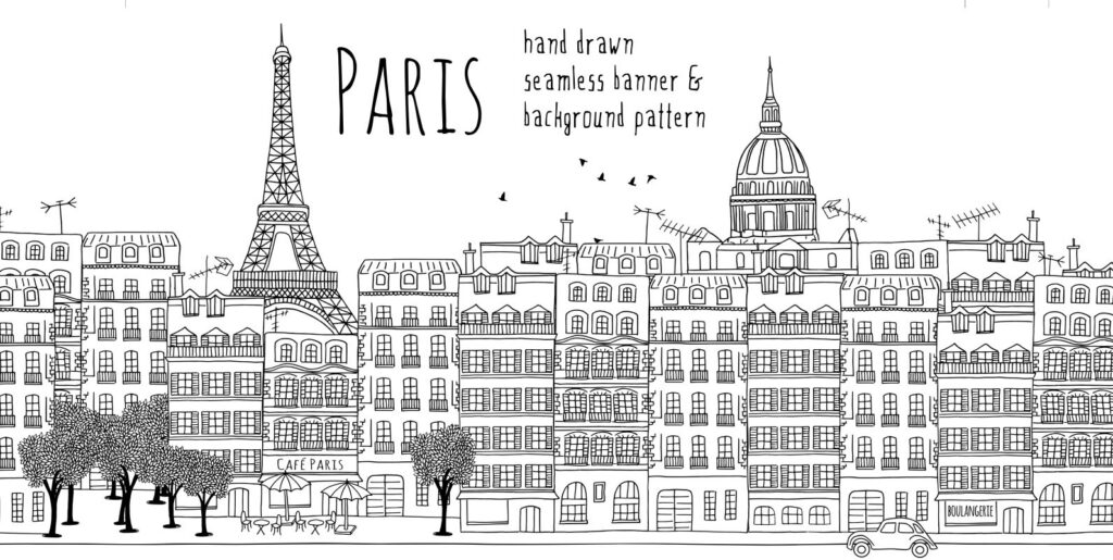 Paris Seamless Banner & Pattern Graphics - Image 2