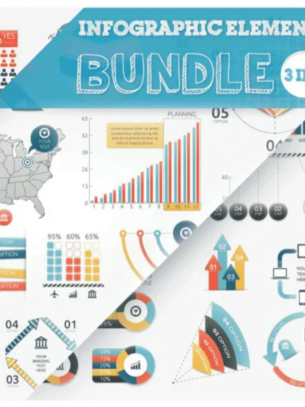 Infographic Elements Bundle (3 in 1) vol.1 Graphics - Image 3