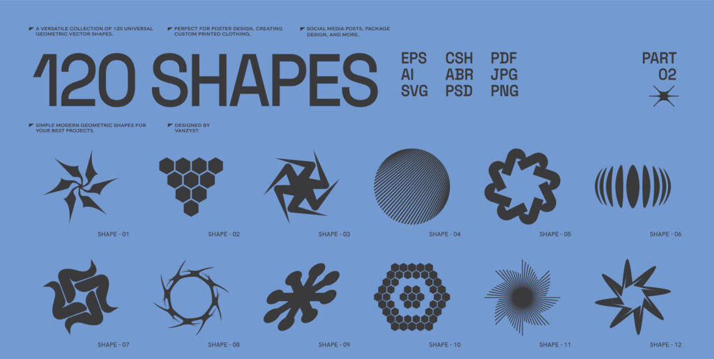 Interpreting Modern Aesthetics: A Dive into the 120 Abstract Geometric Shapes Part 2 Collection - Image 2