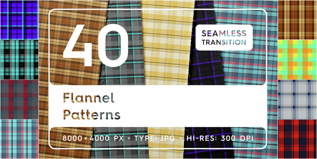Revitalizing Digital Design: A Spotlight on 40 Timeless Flannel Patterns Graphics - Image 2